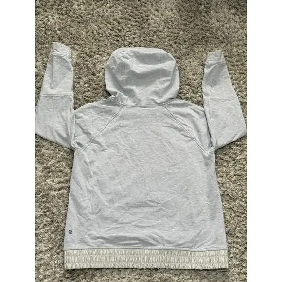 Lululemon Women’s Pullover Hoodie Size 6 Light Heather Gray Satin Trim Athletic - Picture 5 of 11